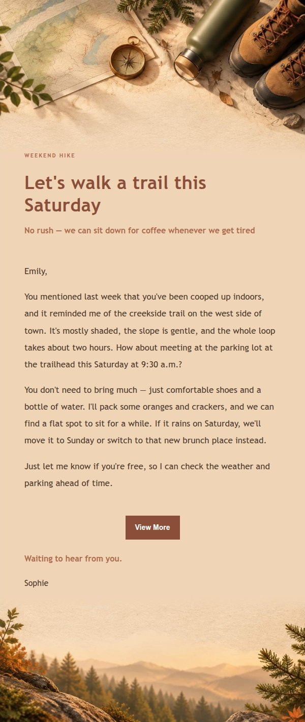 Terracotta Cream Casual Hike Invite