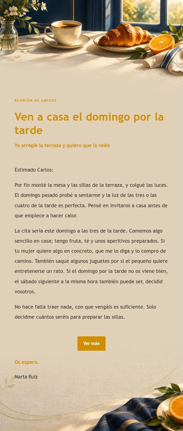 Invitación a Brunch de Fin de Semana Azul y Dorado 2