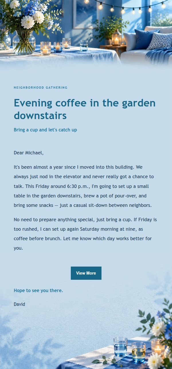 Cobalt Teal Home Gathering Invitation 2