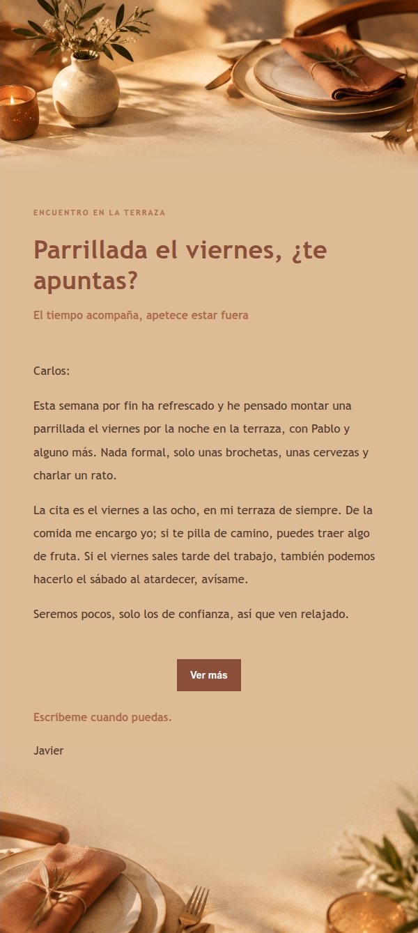 Invitación a Cena entre Amigos Estilo Terracota 2