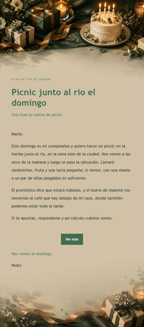 Invitación de Cumpleaños Estilo Bosque y Cobre 2