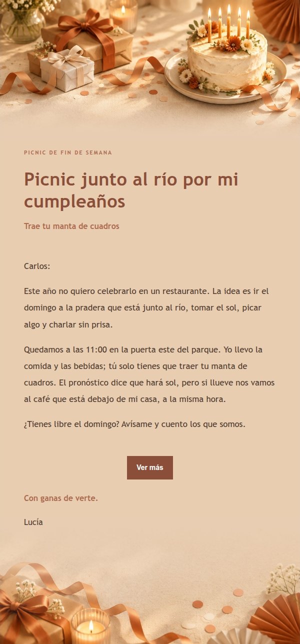 Invitación de Cumpleaños Estilo Terracota 2