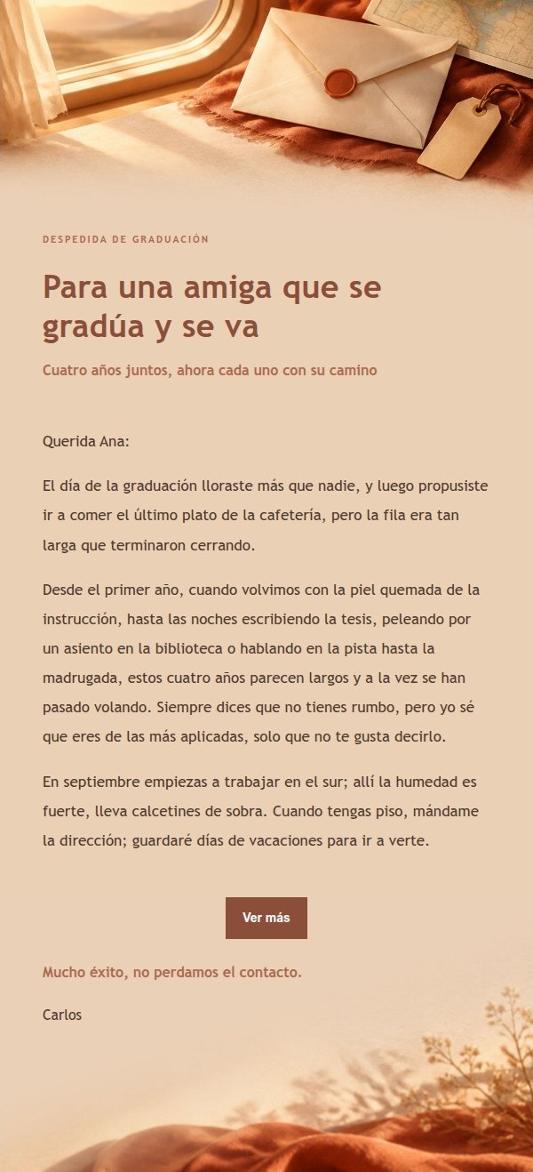 Carta de Despedida Estilo Terracota y Crema 2