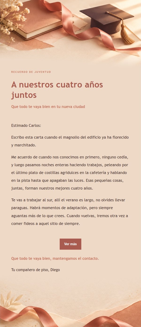 Carta de Felicitación de Graduación Coral Champán 2