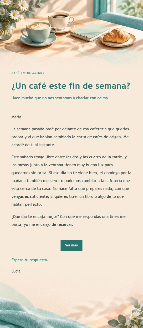 Invitación Café Estilo Melocotón y Verde