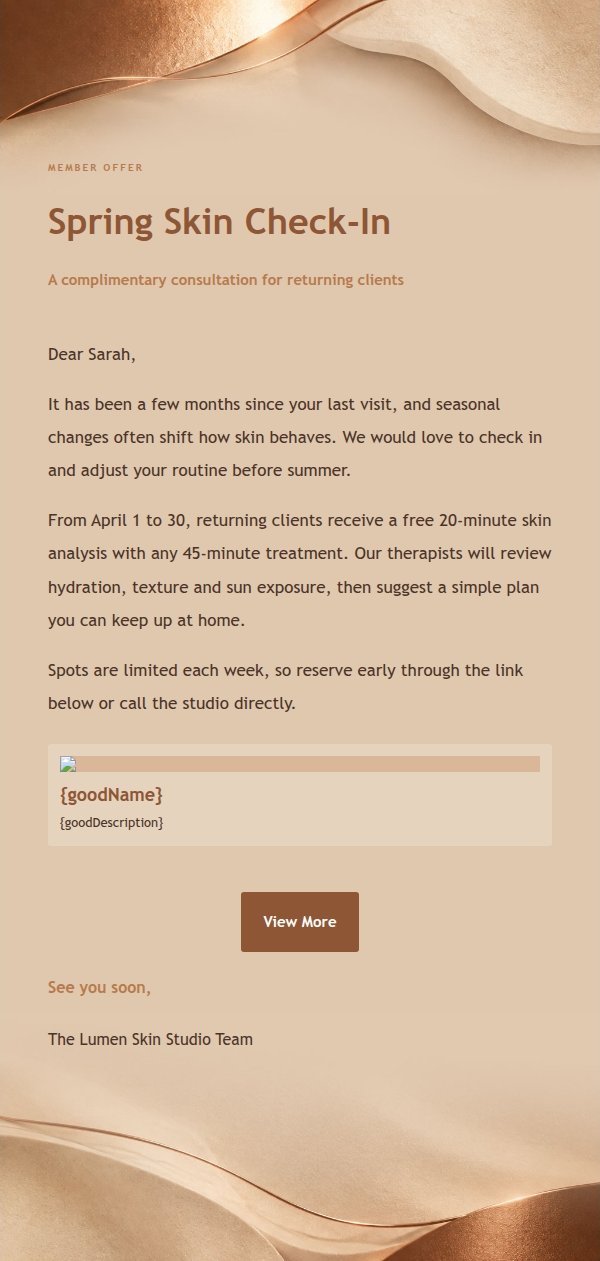 Sand & Copper Skincare Promo Email 2