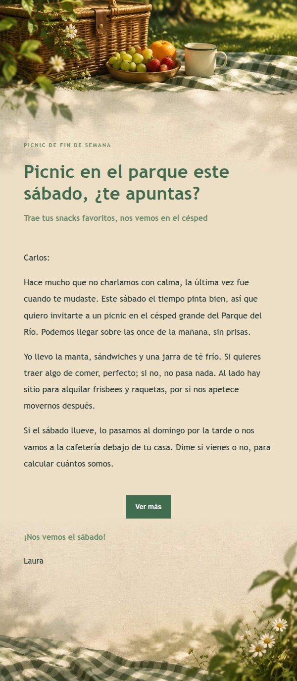 Invitación a Picnic en el Parque Estilo Bosque Cobrizo
