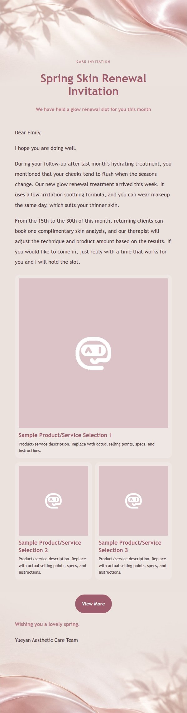 Pearl Rose Aesthetic Care Email