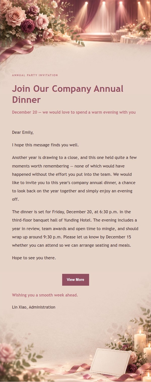 Rose Editorial Annual Party Invite