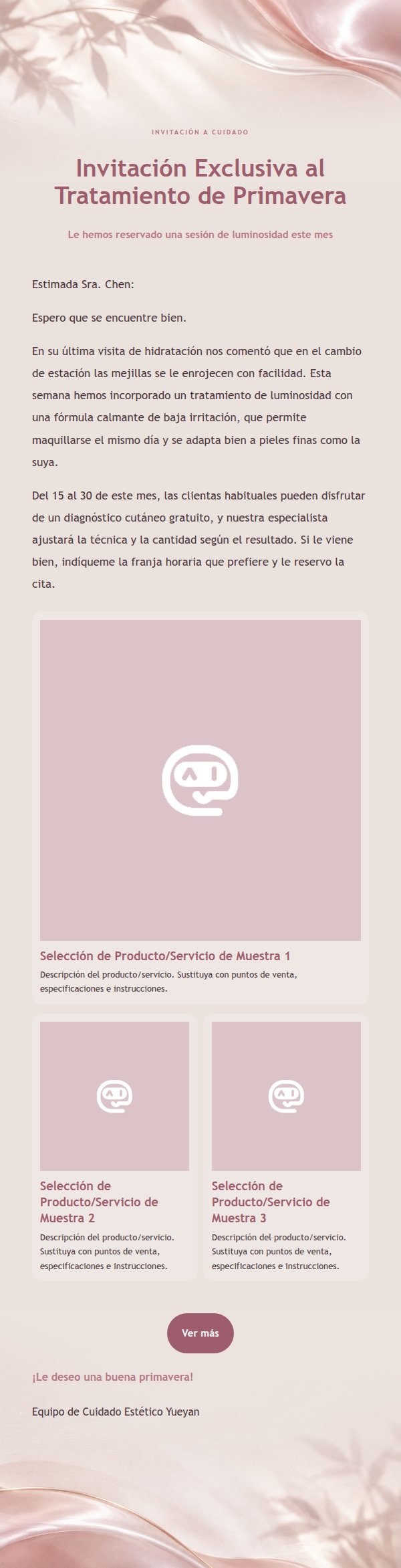 Carta de Cuidado Estético Perla y Rosa