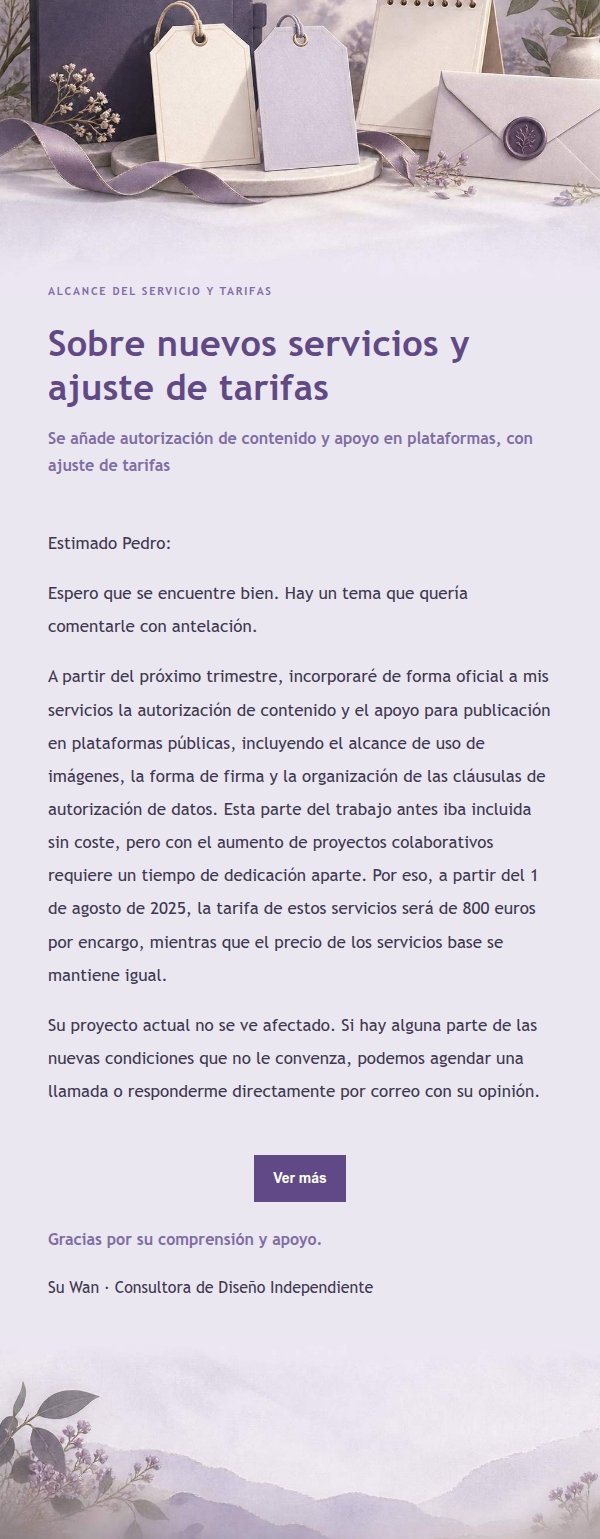 Aviso de Ajuste de Precios Estilo Papelería Lila 2