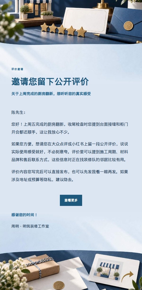 深蓝账本客户评价邀请函