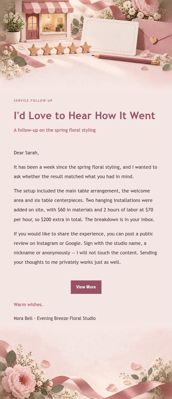 Rose Receipt Review Request Email 2