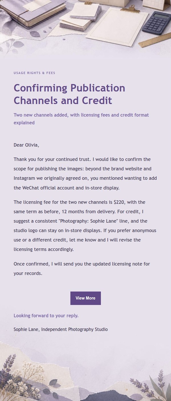 Lilac Paper Add-On Request & Fee Confirmation 2