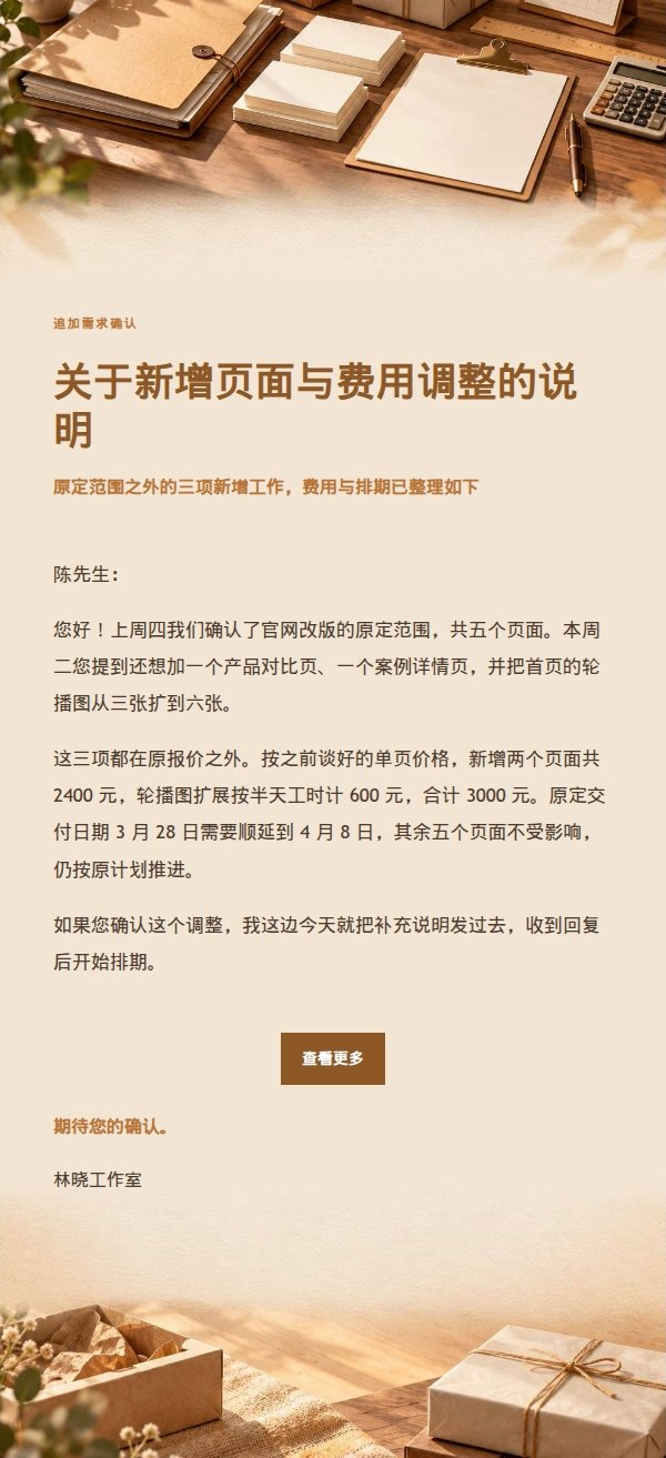 琥珀工作台追加需求费用确认信