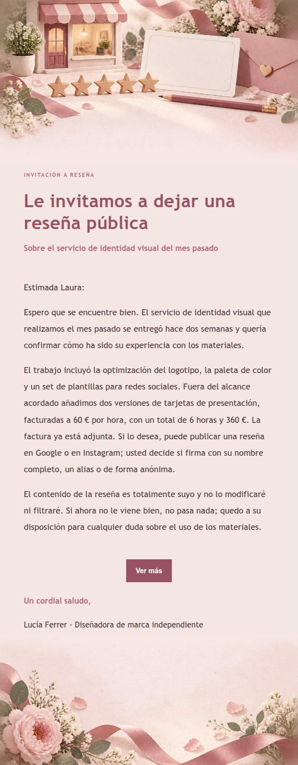 Invitación a Reseña Pública Estilo Recibo Rosa