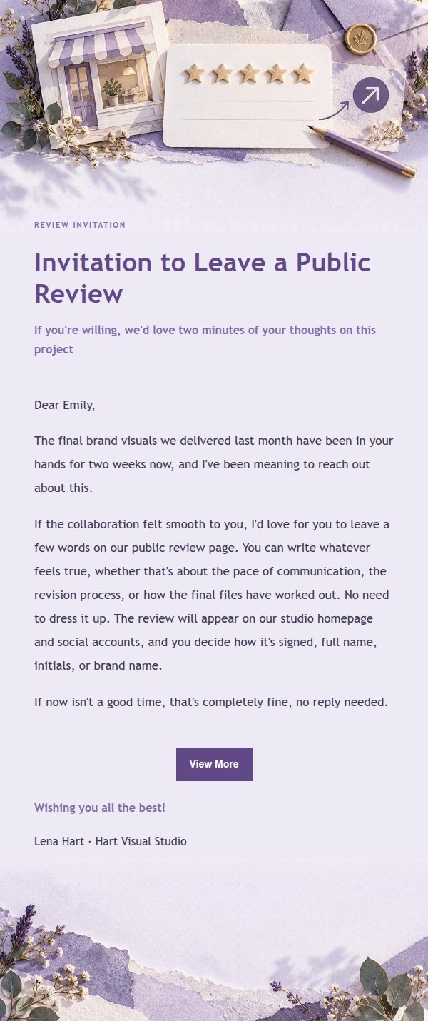 Lilac Paper Review Request Email