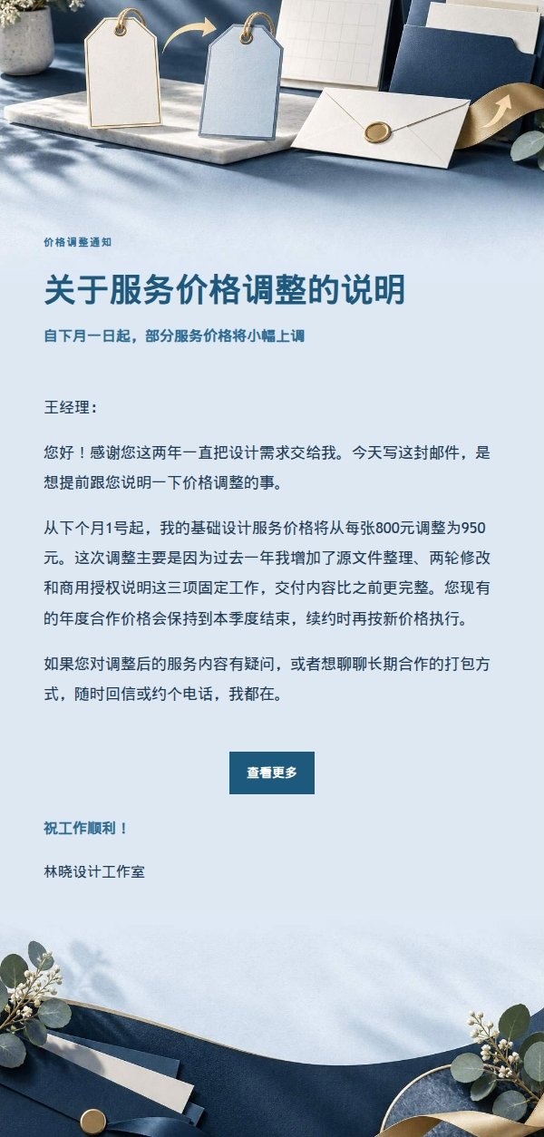 深蓝账本老客户调价通知