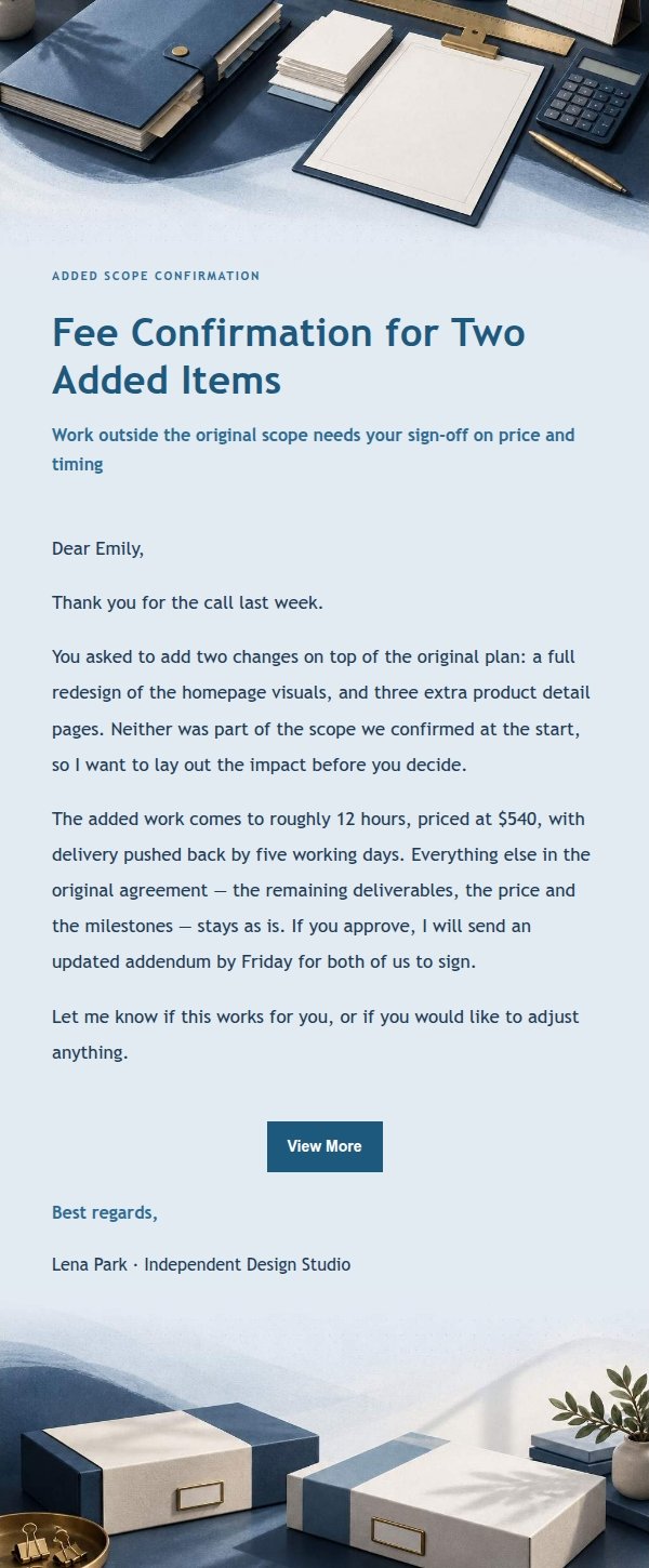 Navy Ledger Scope & Fee Confirmation