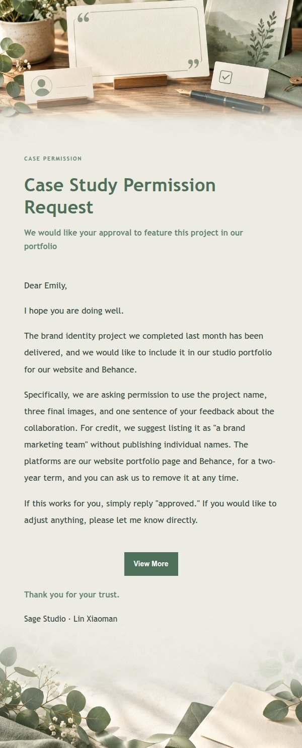 Sage Studio Testimonial Permission Request