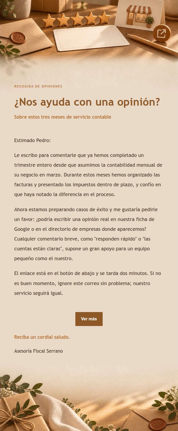 Invitación a Reseña Cliente Estilo Taller Ámbar 2