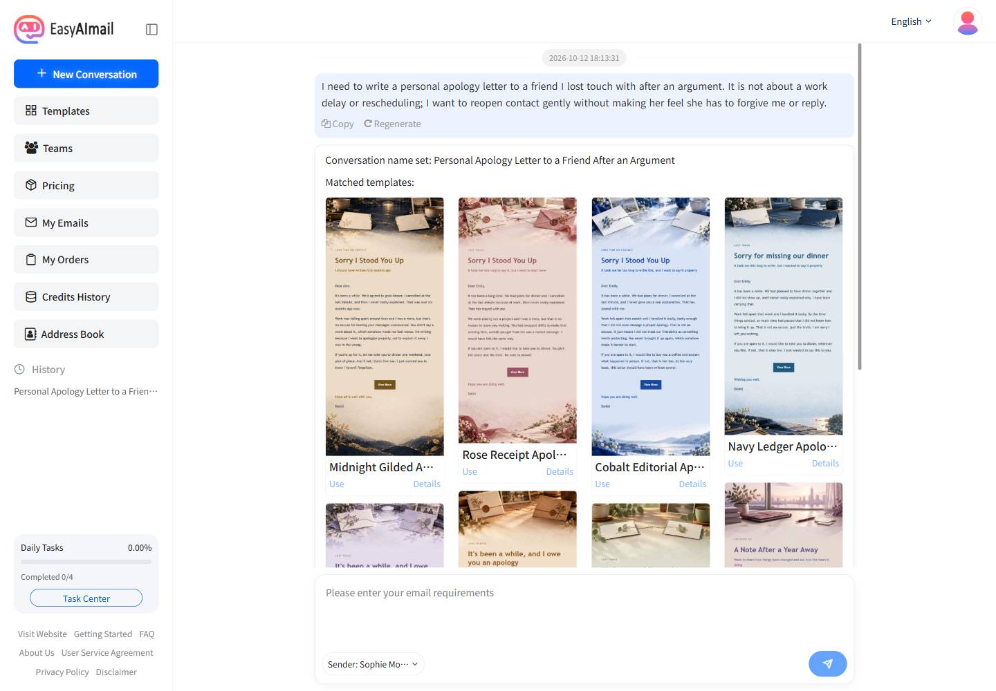 Friend apology and reconnection template recommendations