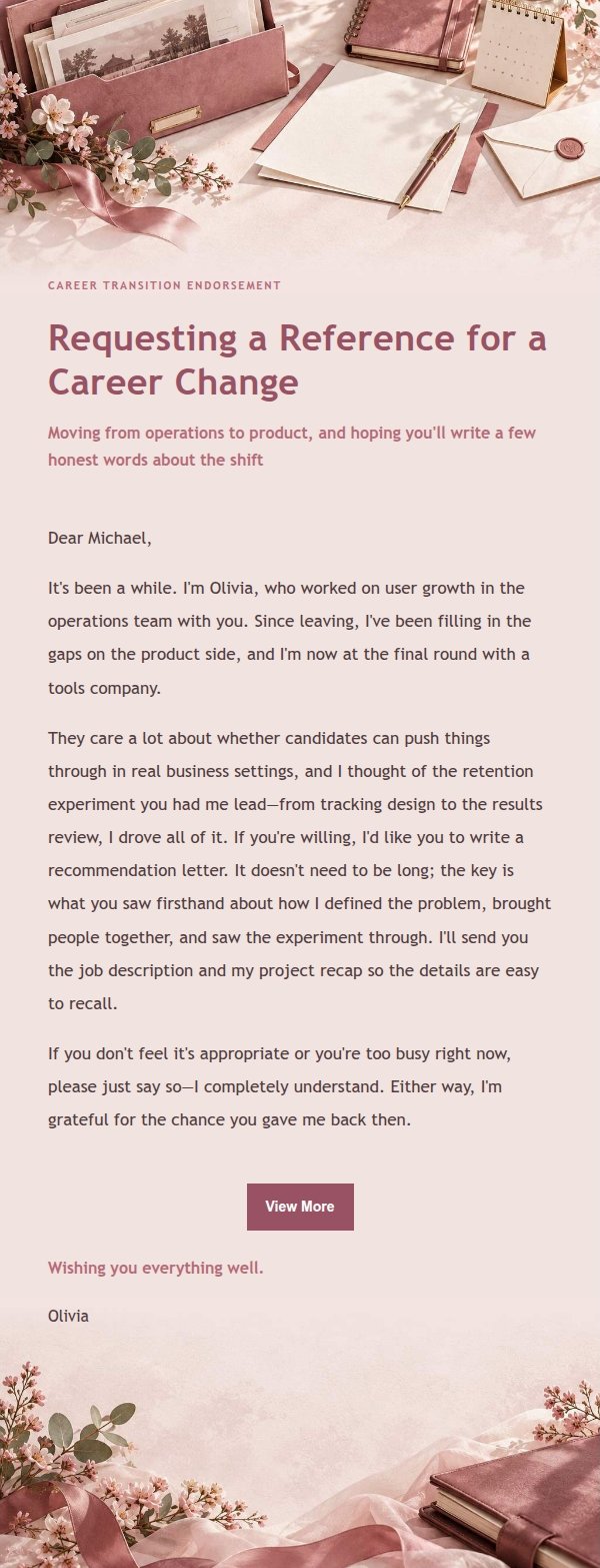 Rose Receipt Recommendation Request Email 2