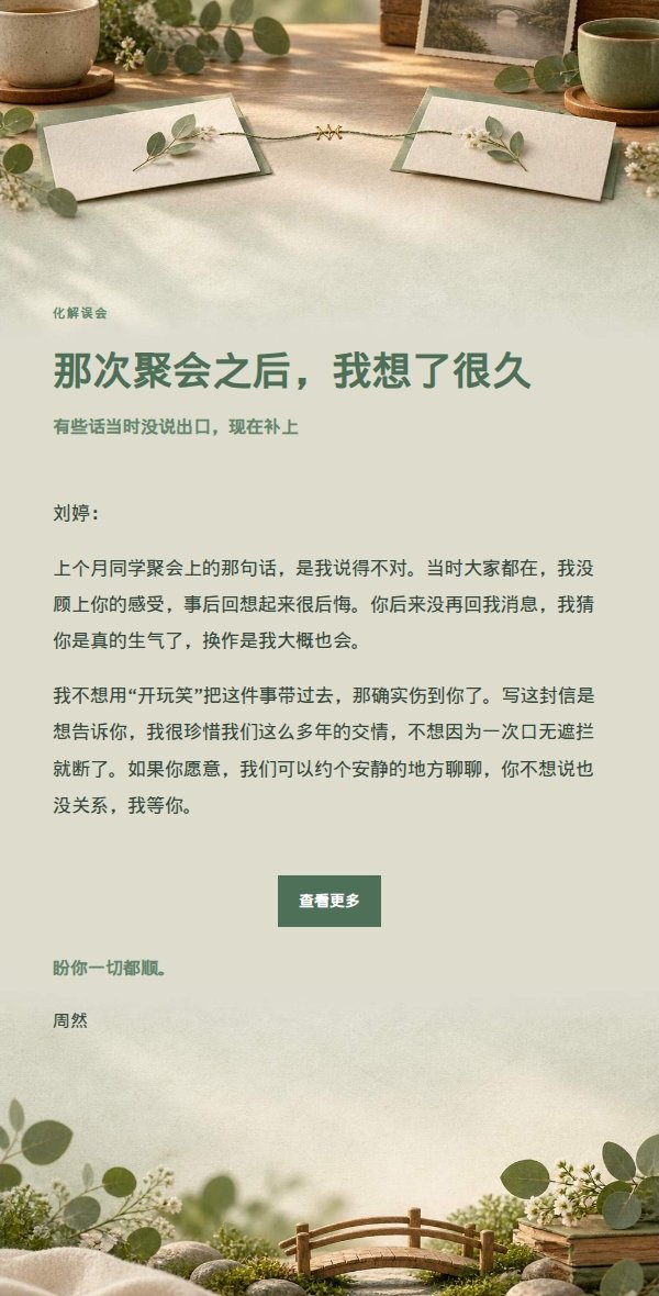 鼠尾草工作室朋友道歉信 2