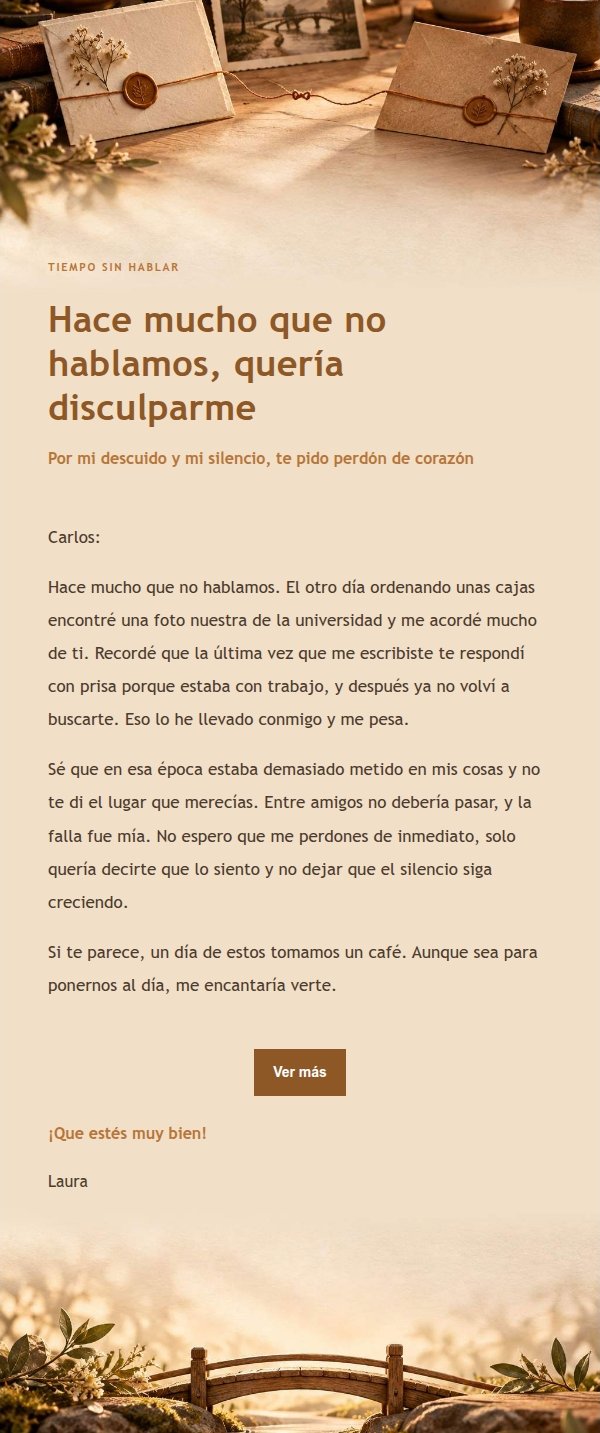 Carta de Disculpa a un Amigo Estilo Taller Ámbar