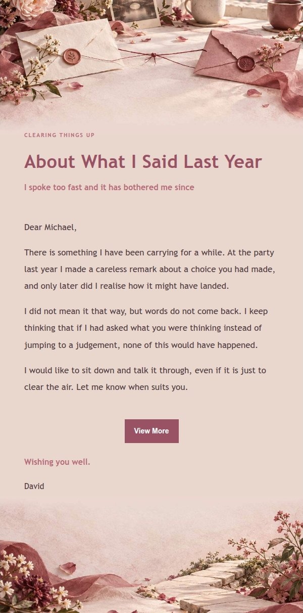 Rose Receipt Apology Letter to a Friend 2