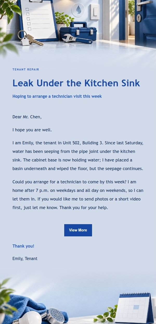 Cobalt Editorial Tenant Repair Request