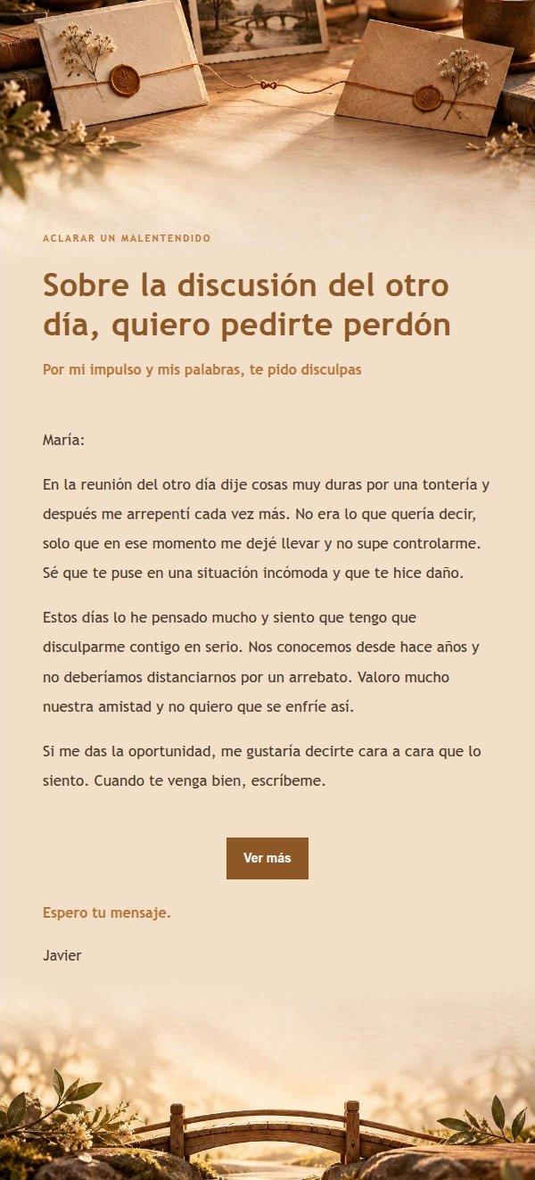 Carta de Disculpa a un Amigo Estilo Taller Ámbar 2