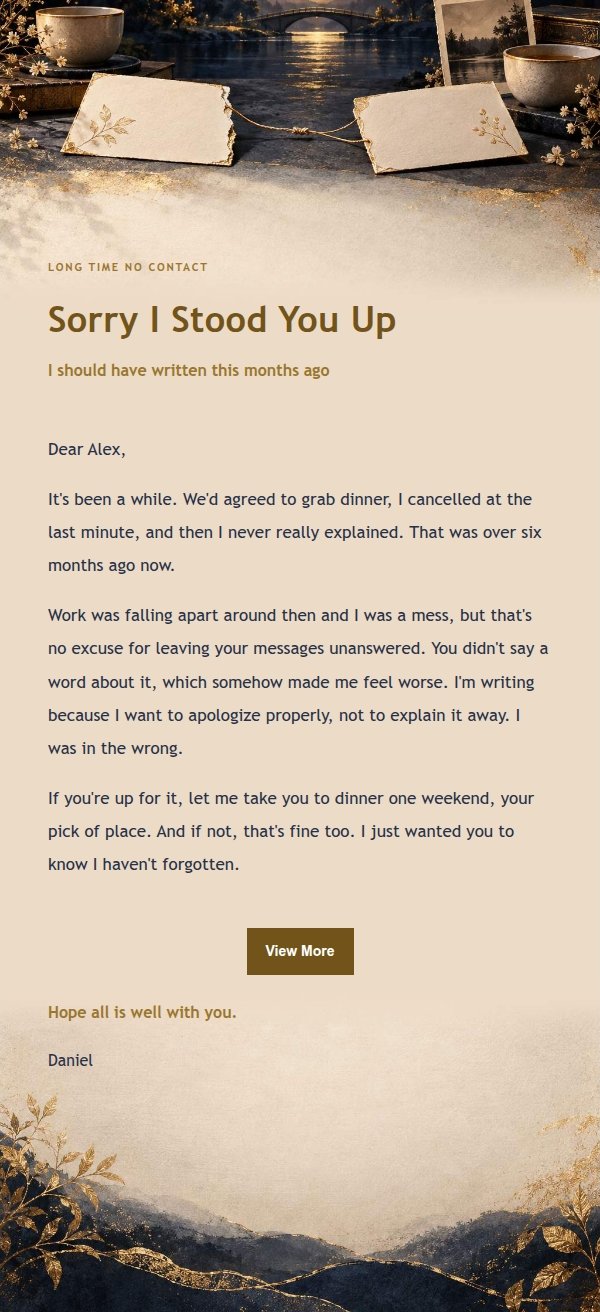 Midnight Gilded Apology Letter