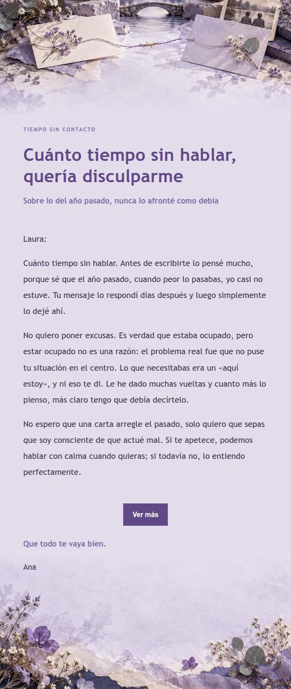 Carta de Disculpa a un Amigo Estilo Papelería Lila