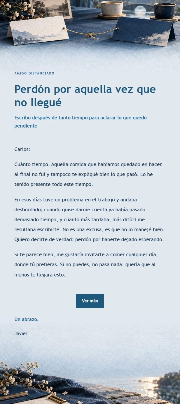 Carta de Disculpa a un Amigo con Estilo Libro Mayor Azul