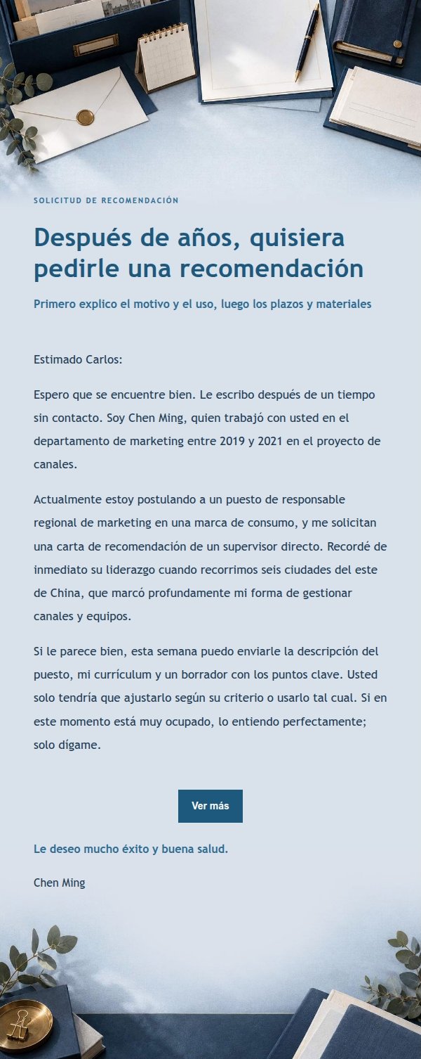 Carta de Recomendación Estilo Libro Contable Azul