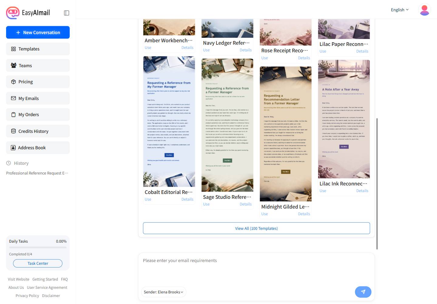 Former manager reference request template recommendations