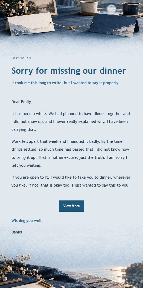 Navy Ledger Apology Reconnect Email
