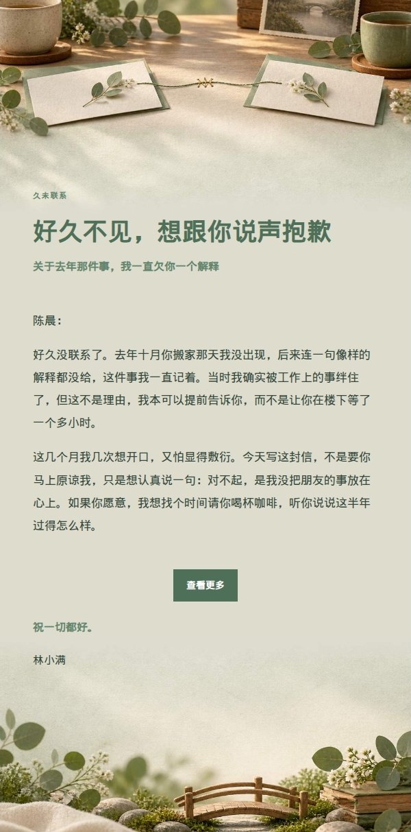 鼠尾草工作室朋友道歉信
