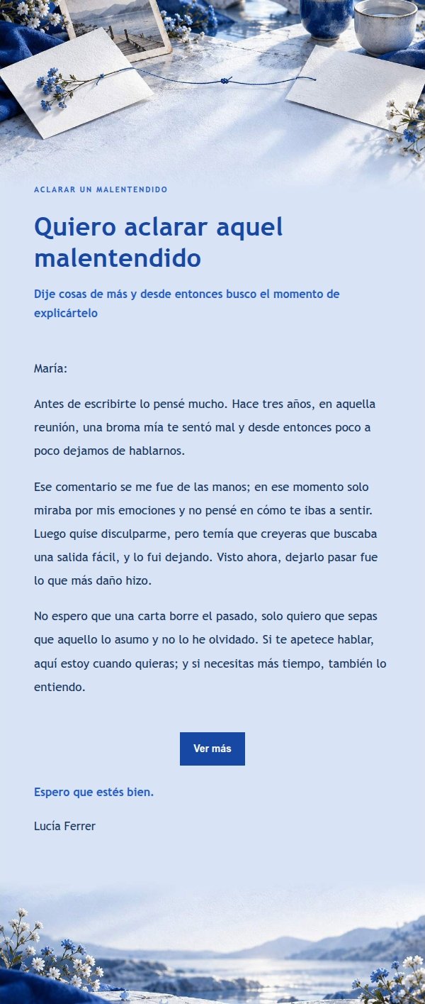 Carta de Disculpa a un Amigo en Estilo Editorial Azul Cobalto 2