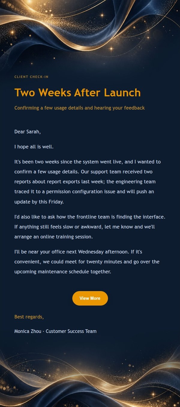 Navy & Gold Orbit Follow-Up Email 2