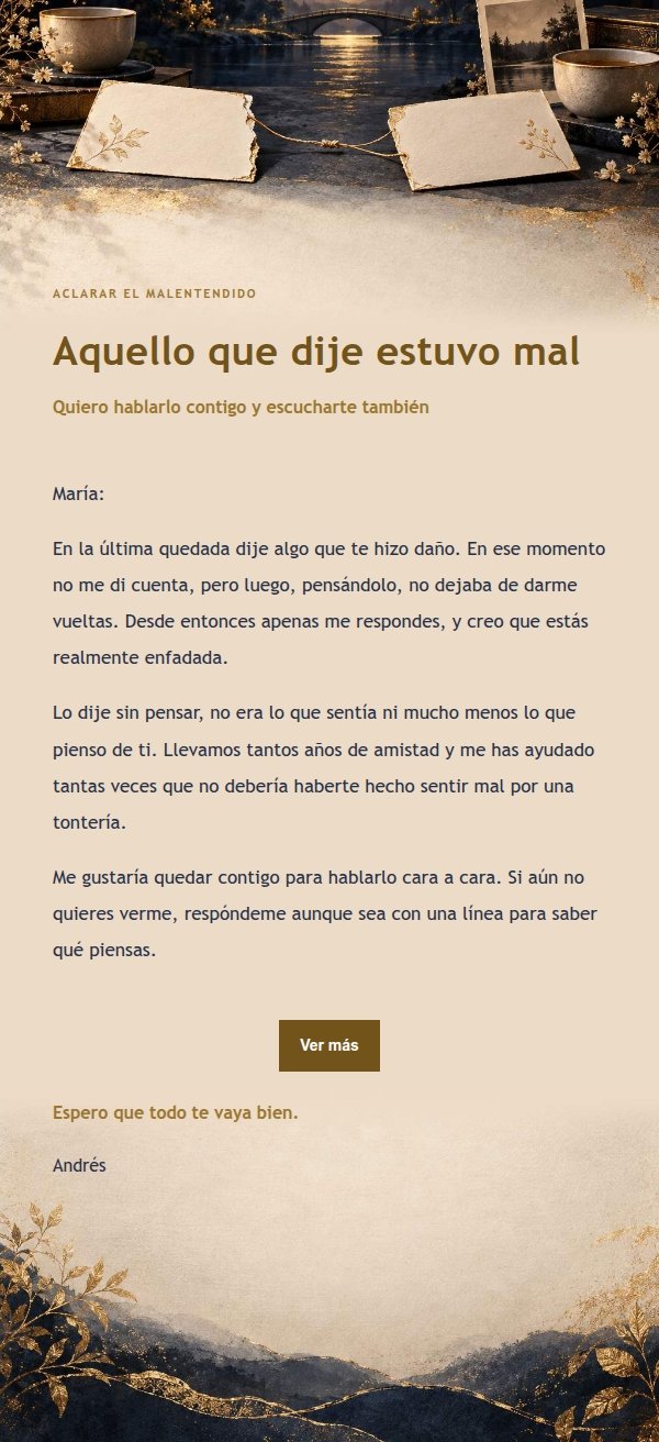 Carta de Disculpa Amigo Noche Dorada 2