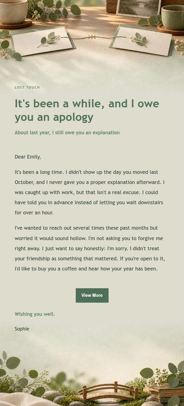 Sage Studio Apology to a Friend