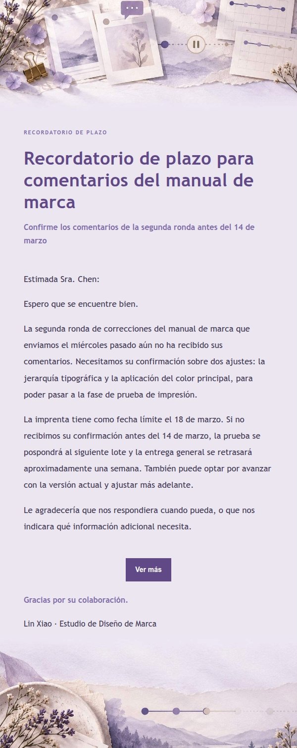 Recordatorio de Plazos y Cronograma con Papel Lila