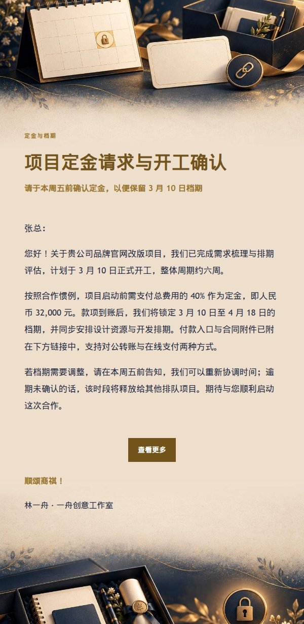 深夜鎏金信笺定金请求函