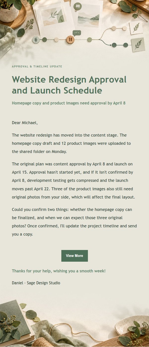 Sage Studio Feedback Deadline Email 2