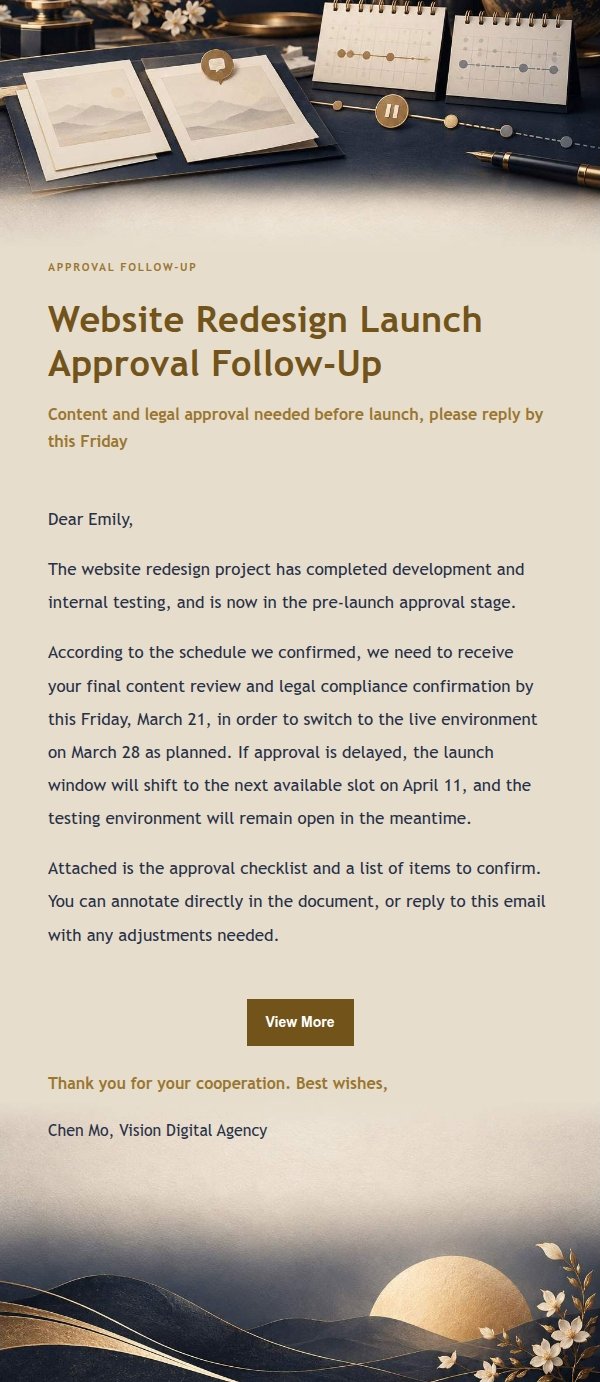 Midnight Gilded Client Feedback Deadline Email 2
