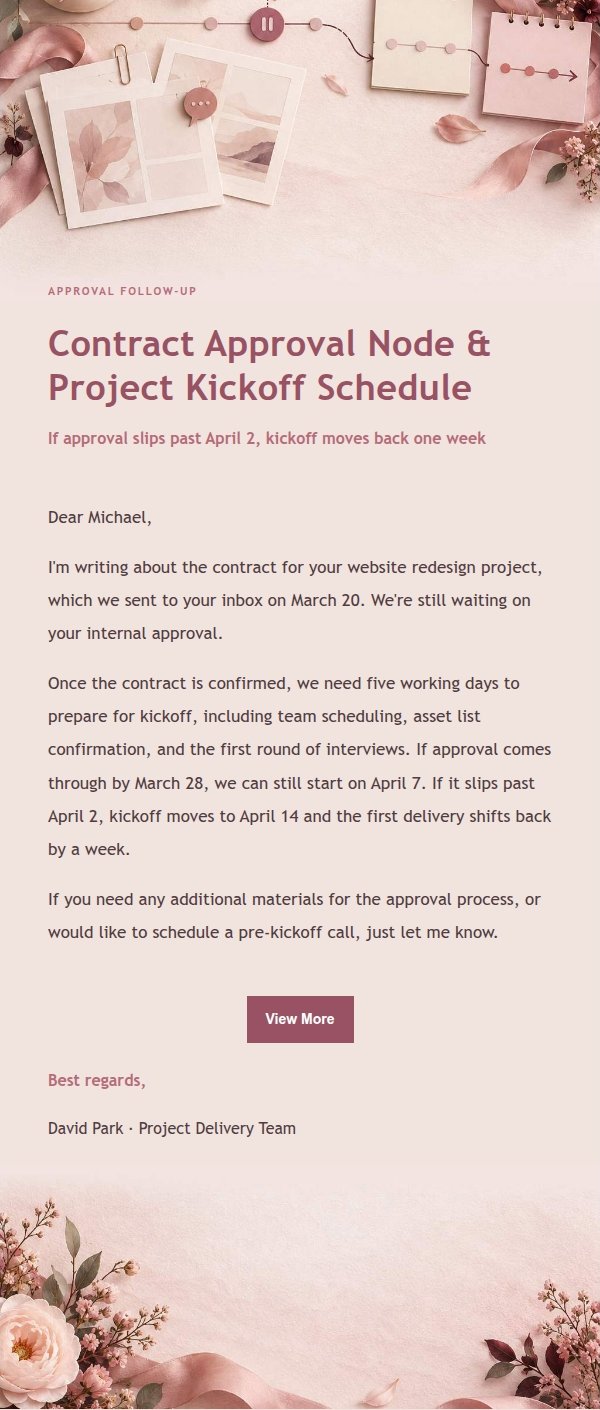 Rose Receipt Feedback Deadline Email 2