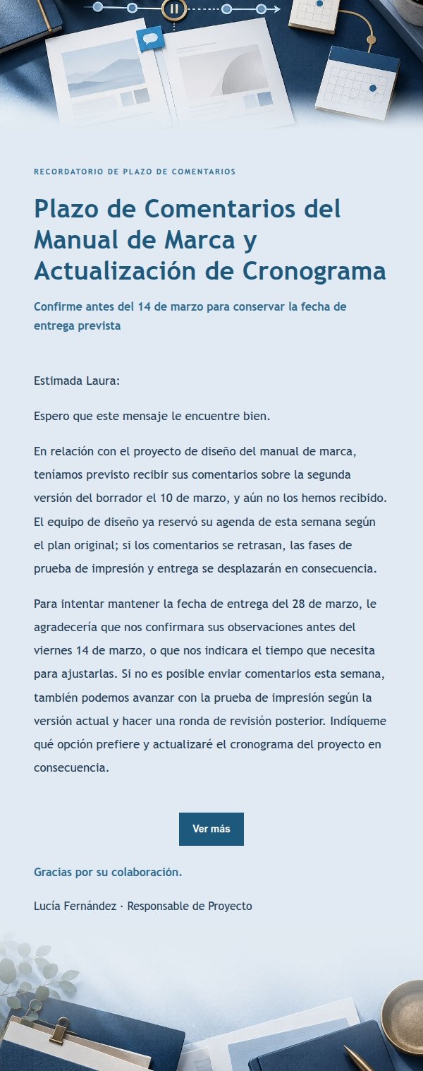 Recordatorio de Plazos y Cronograma Estilo Libro Mayor Azul