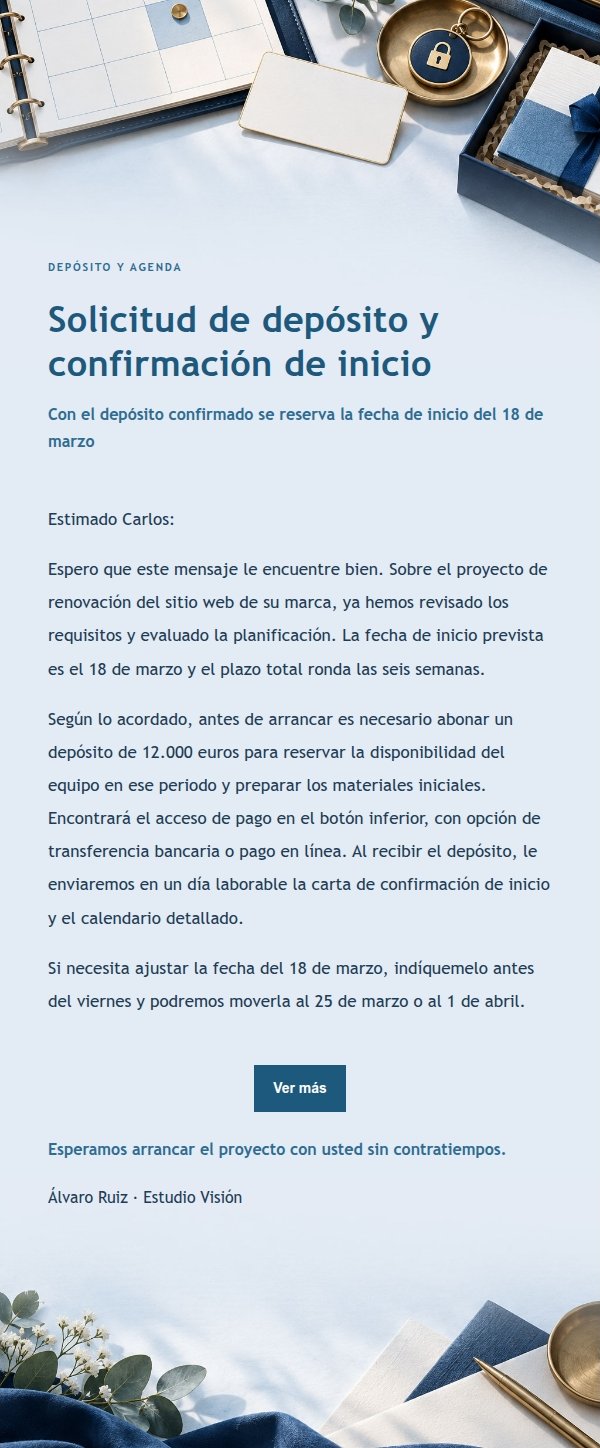 Solicitud de Depósito y Confirmación de Inicio